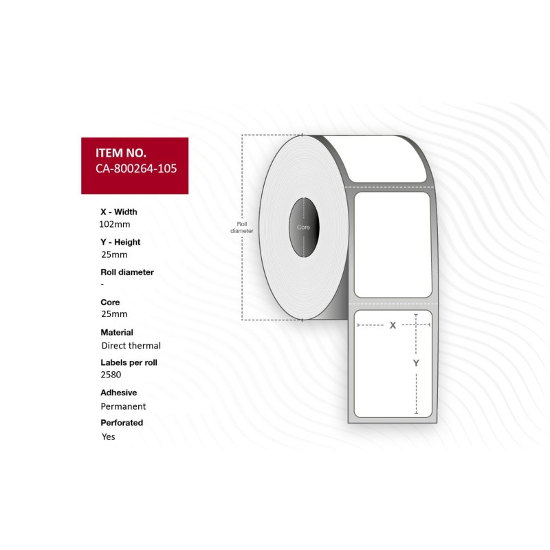 Capture Label 102 x 25mm, Core 25mm,